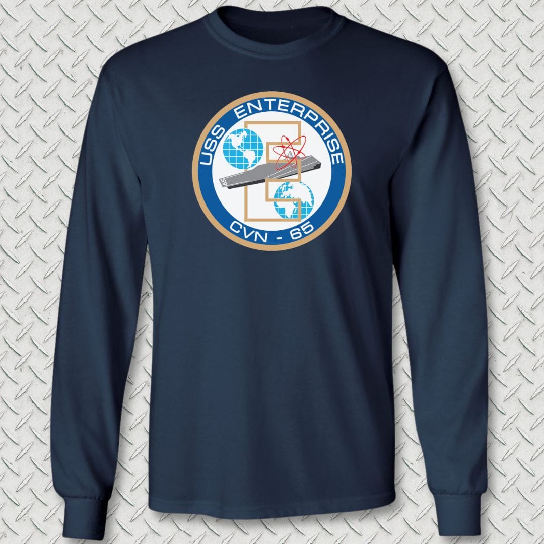 NavyHumor Long-sleeve Navy / S USS Enterprise Crest Long Sleeve Tee