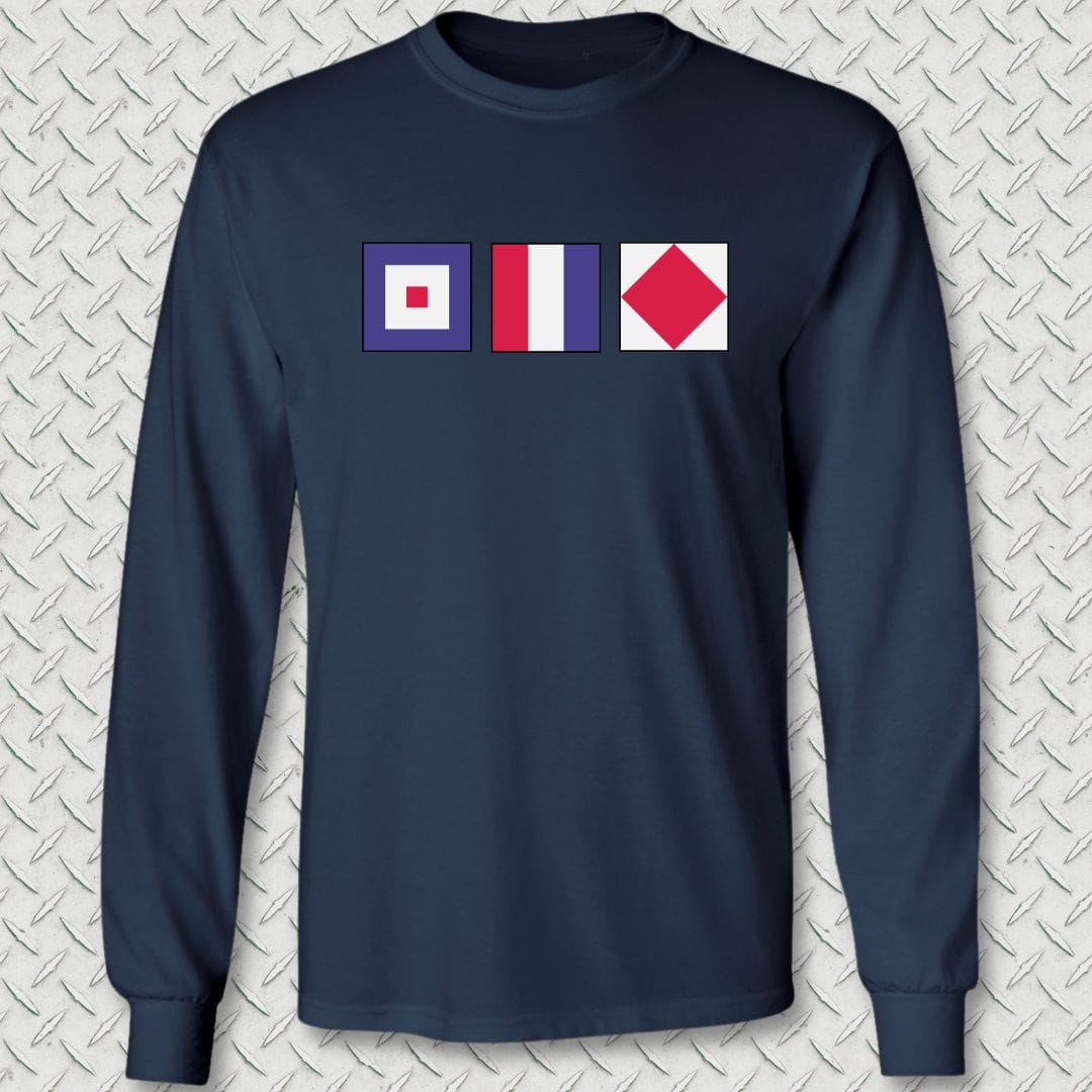 NavyHumor Long-sleeve Navy / S WTF Signal Flag Long Sleeve Tee