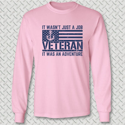 NavyHumor Long-sleeve Pink / S Adventure Veteran Long Sleeve Tee