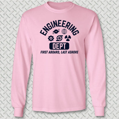 NavyHumor Long-sleeve Pink / S Engineering - First Aboard Long Sleeve Tee