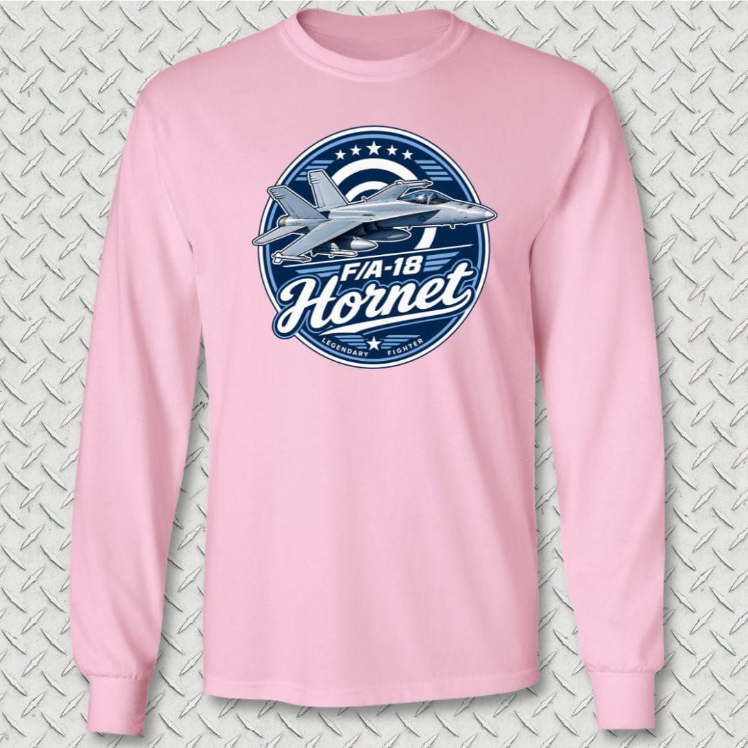 NavyHumor Long-sleeve Pink / S F/A-18 Hornet Legendary Fighter Long Sleeve Tee
