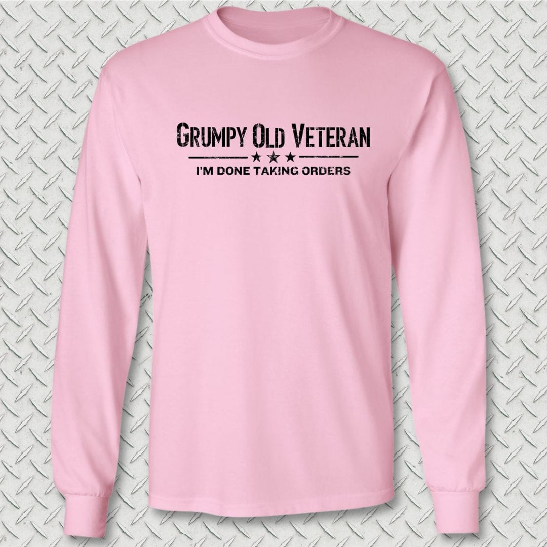 NavyHumor Long-sleeve Pink / S Grumpy Old Veteran Long Sleeve Tee