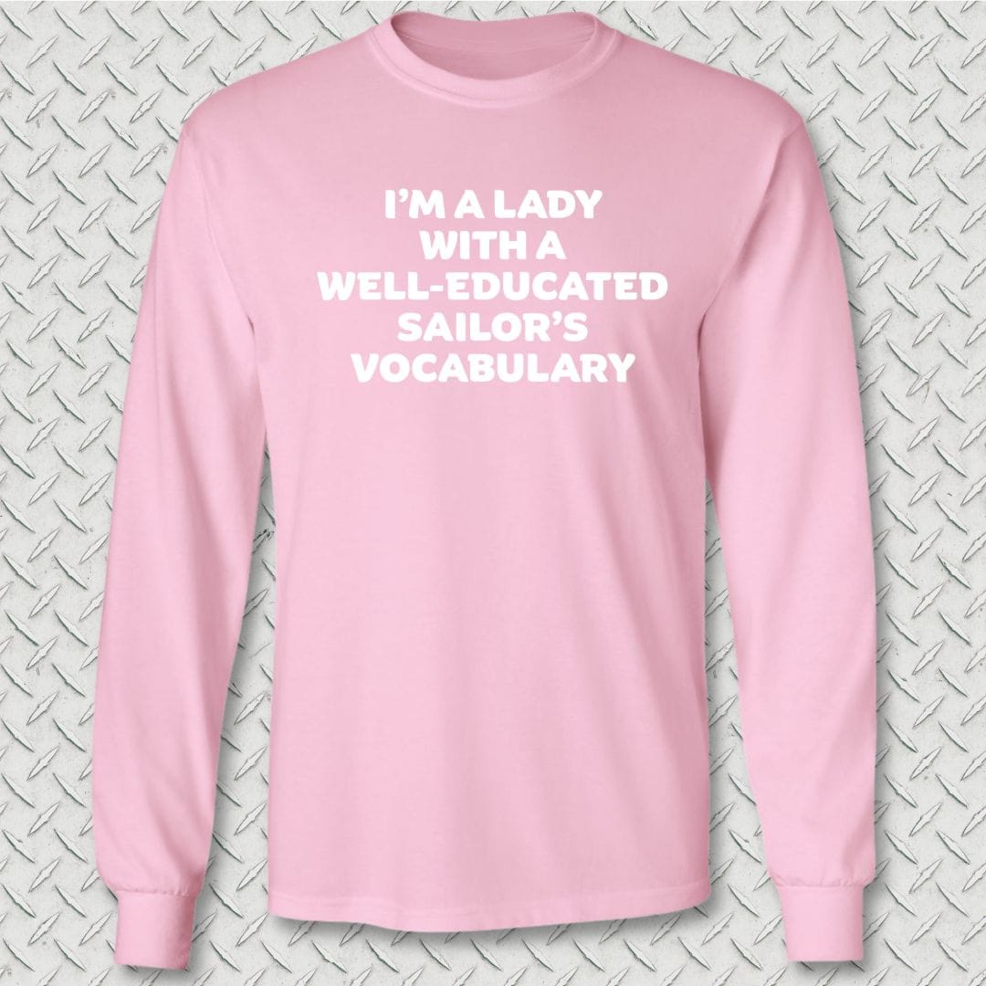 NavyHumor Long-sleeve Pink / S Lady Sailor Vocabulary Long Sleeve Tee