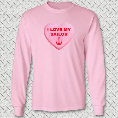 Love My Sailor Candy Heart Long Sleeve Tee