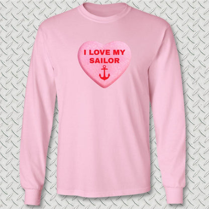 NavyHumor Long-sleeve Pink / S Love My Sailor Candy Heart Long Sleeve Tee