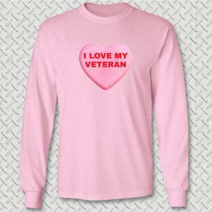 NavyHumor Long-sleeve Pink / S Love My Veteran Long Sleeve Tee