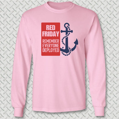 NavyHumor Long-sleeve Pink / S R.E.D. Friday Banner Anchor Long Sleeve Tee