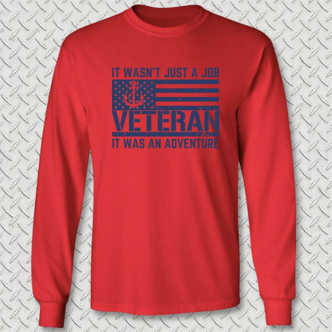 NavyHumor Long-sleeve Red / S Adventure Veteran Long Sleeve Tee
