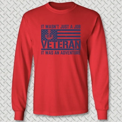 NavyHumor Long-sleeve Red / S Adventure Veteran Long Sleeve Tee
