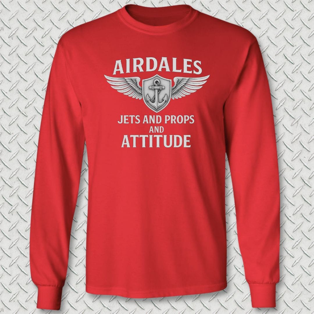 NavyHumor Long-sleeve Red / S Airdales Attitude Long Sleeve Tee