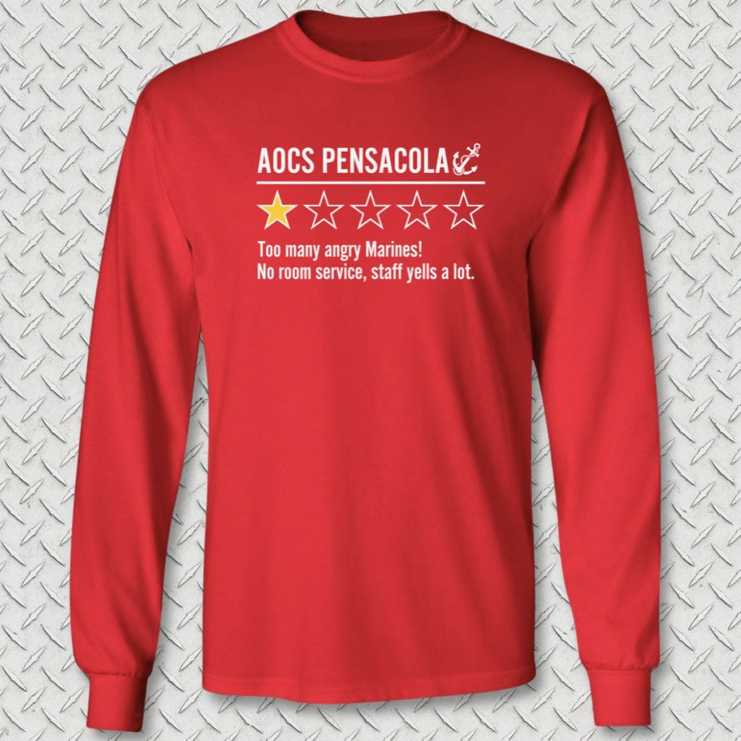NavyHumor Long-sleeve Red / S AOCS Pensacola Review Long Sleeve Tee
