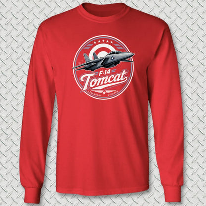 NavyHumor Long-sleeve Red / S F-14 Tomcat Legendary Fighter Long Sleeve Tee