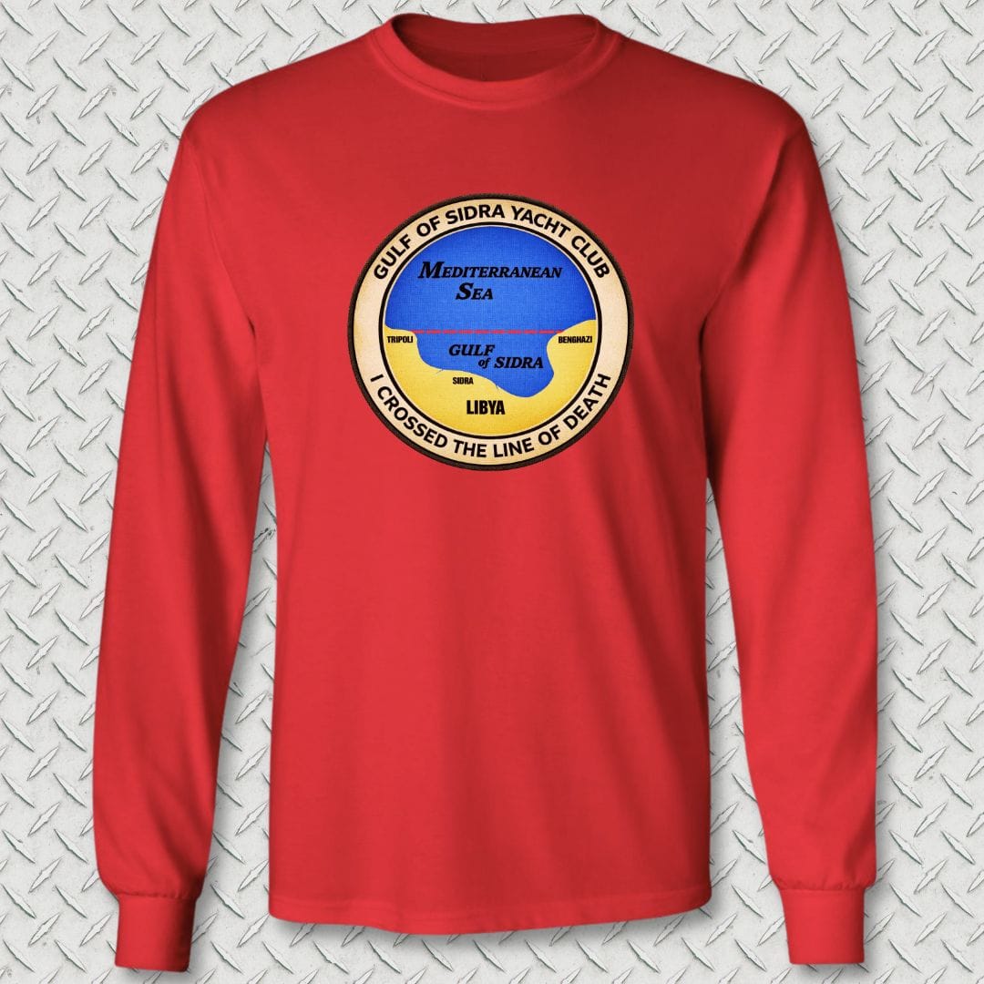 NavyHumor Long-sleeve Red / S Gulf of Sidra Yacht Club - Line of Death Long Sleeve Tee