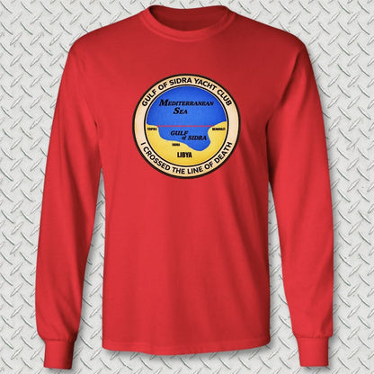 NavyHumor Long-sleeve Red / S Gulf of Sidra Yacht Club - Line of Death Long Sleeve Tee