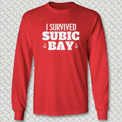 NavyHumor Long-sleeve Red / S I Survived Subic Bay Long Sleeve Tee