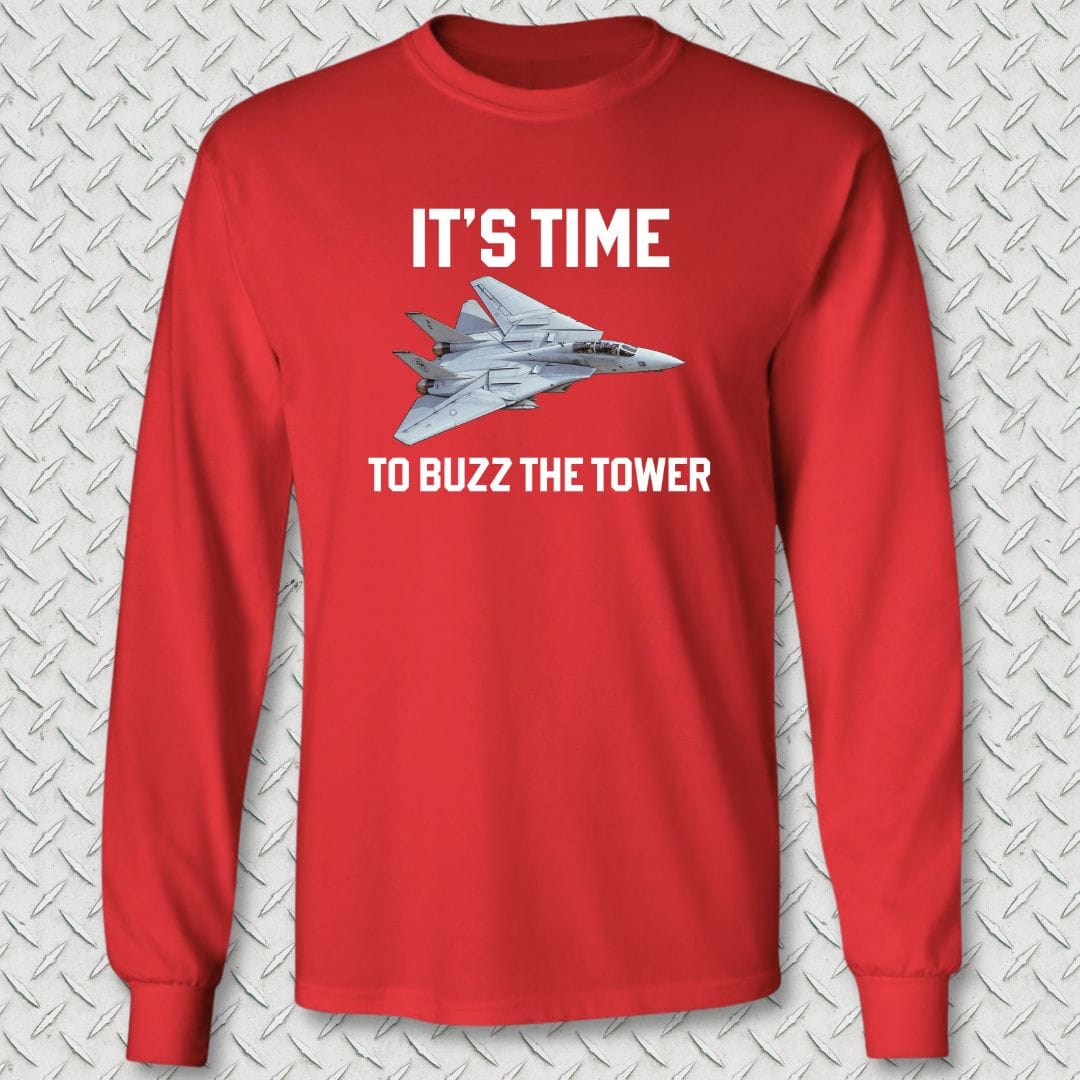 NavyHumor Long-sleeve Red / S It's Time To Buzz The Tower Long Sleeve Tee