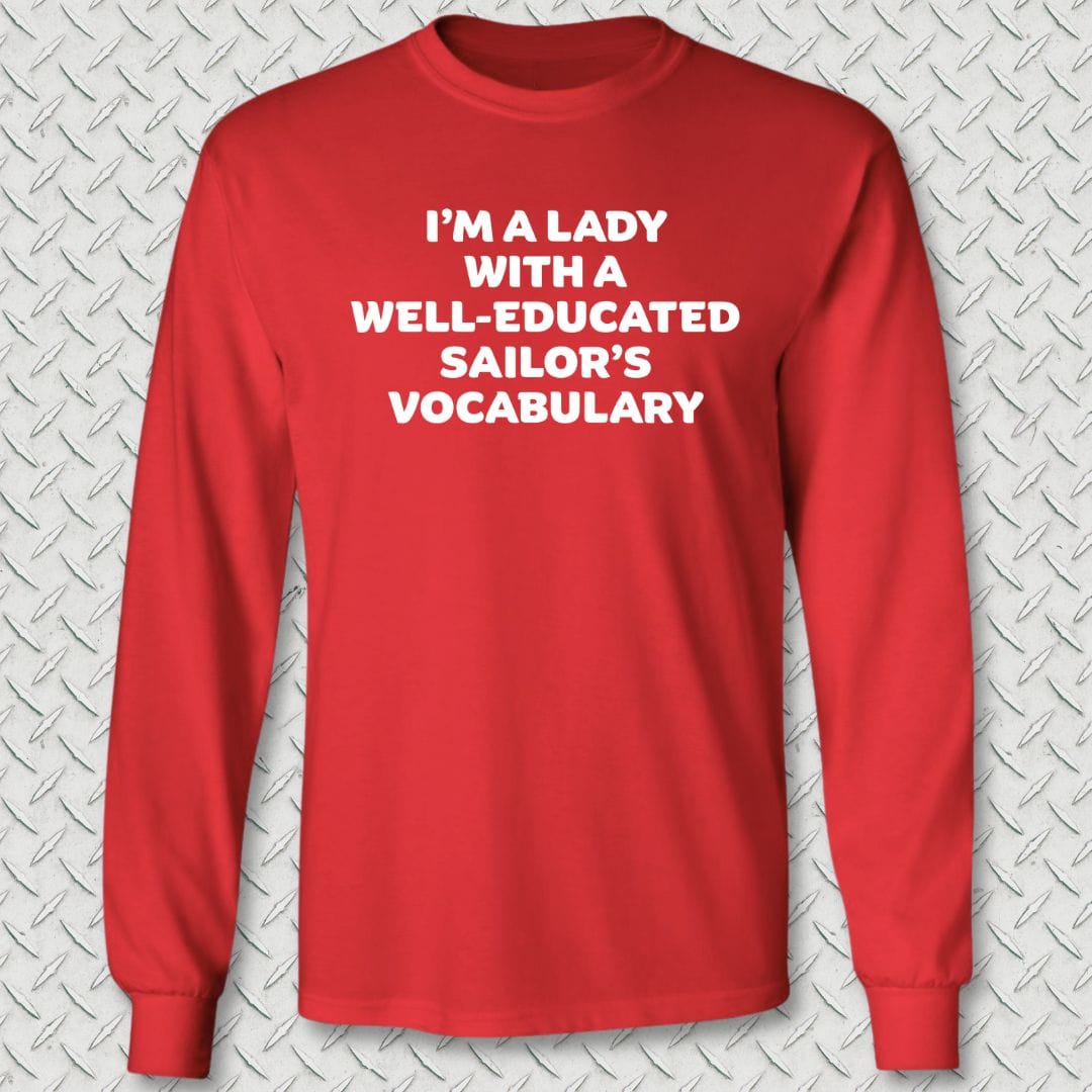 NavyHumor Long-sleeve Red / S Lady Sailor Vocabulary Long Sleeve Tee