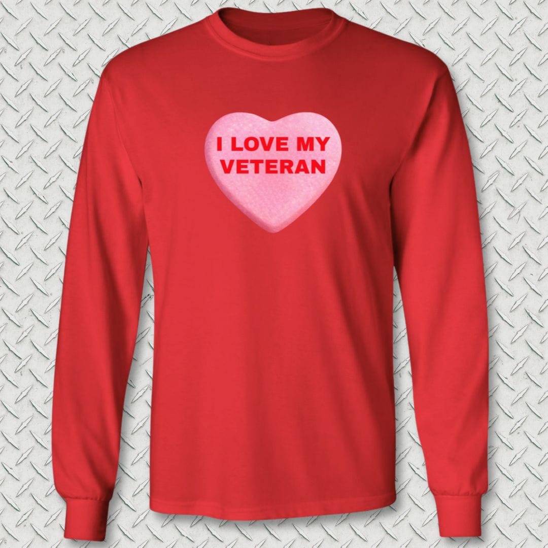 NavyHumor Long-sleeve Red / S Love My Veteran Long Sleeve Tee