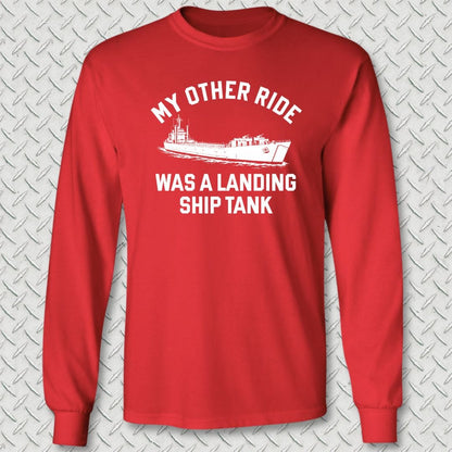 NavyHumor Long-sleeve Red / S My Other Ride Was A Landing Ship Tank Long Sleeve Tee