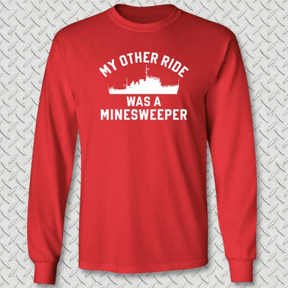 NavyHumor Long-sleeve Red / S My Other Ride Was A Minesweeper Long Sleeve Tee