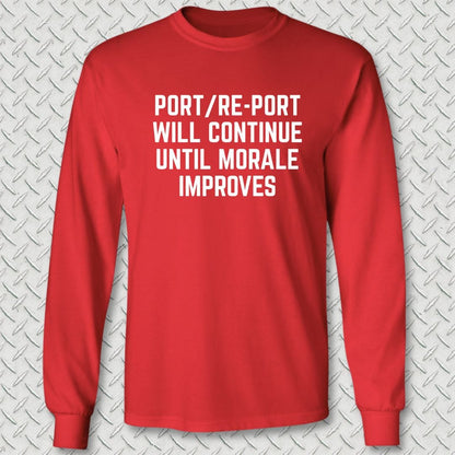 NavyHumor Long-sleeve Red / S Port/Re-Port Will Continue Long Sleeve Tee