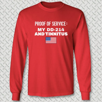 NavyHumor Long-sleeve Red / S Proof of Service (Flag) Long Sleeve Tee
