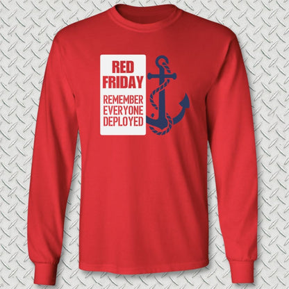 NavyHumor Long-sleeve Red / S R.E.D. Friday Banner Anchor Long Sleeve Tee
