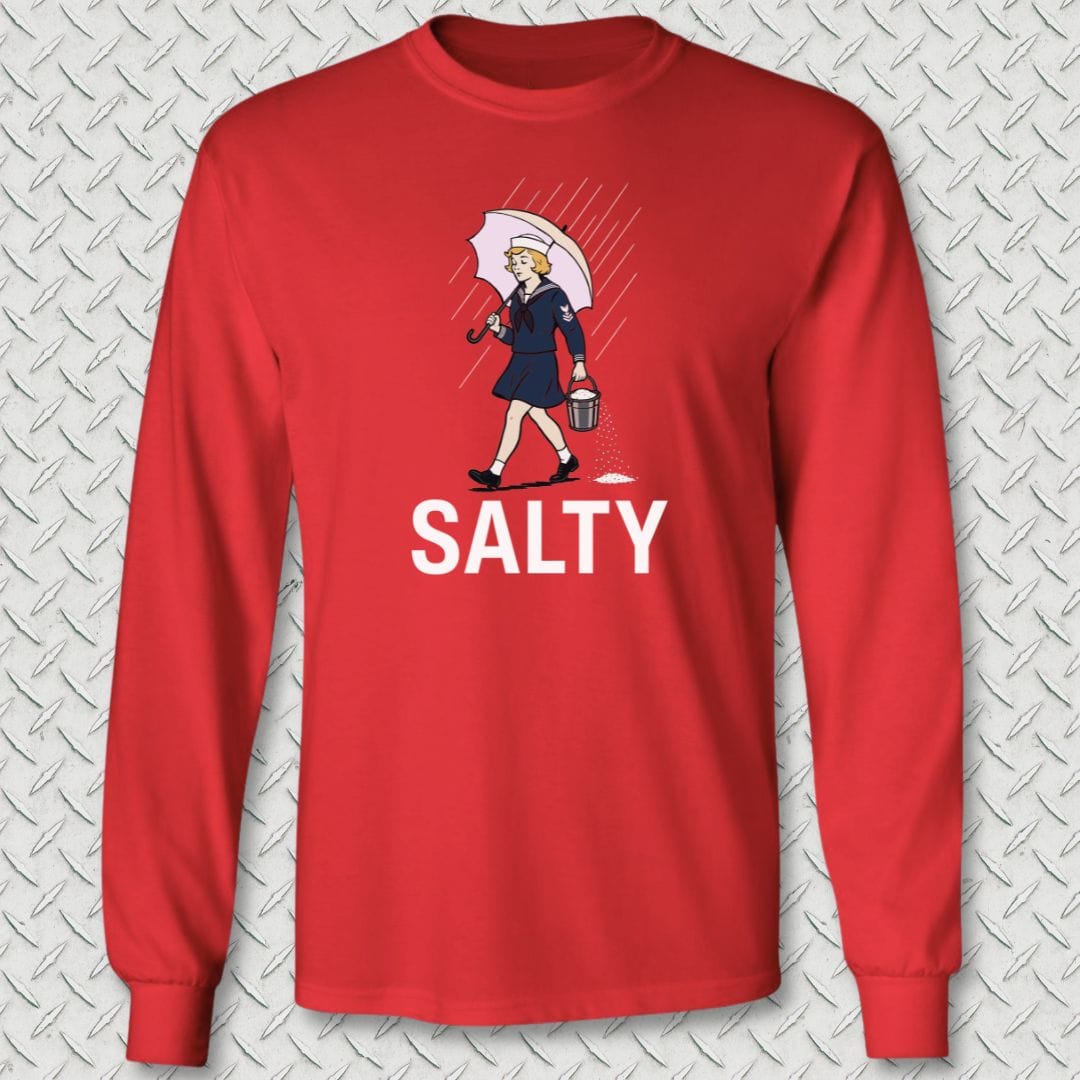 NavyHumor Long-sleeve Red / S Salty Girl Long Sleeve Tee
