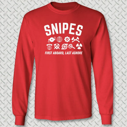 NavyHumor Long-sleeve Red / S Snipes - First Aboard Long Sleeve Tee