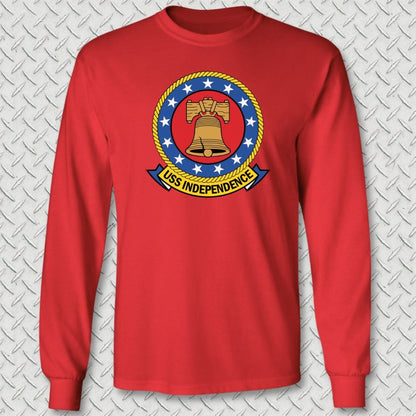 NavyHumor Long-sleeve Red / S USS Independence Crest Long Sleeve Tee