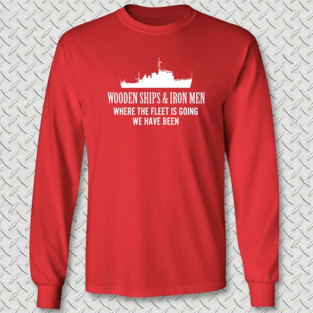 NavyHumor Long-sleeve Red / S Wooden Ships and Iron Men Long Sleeve Tee