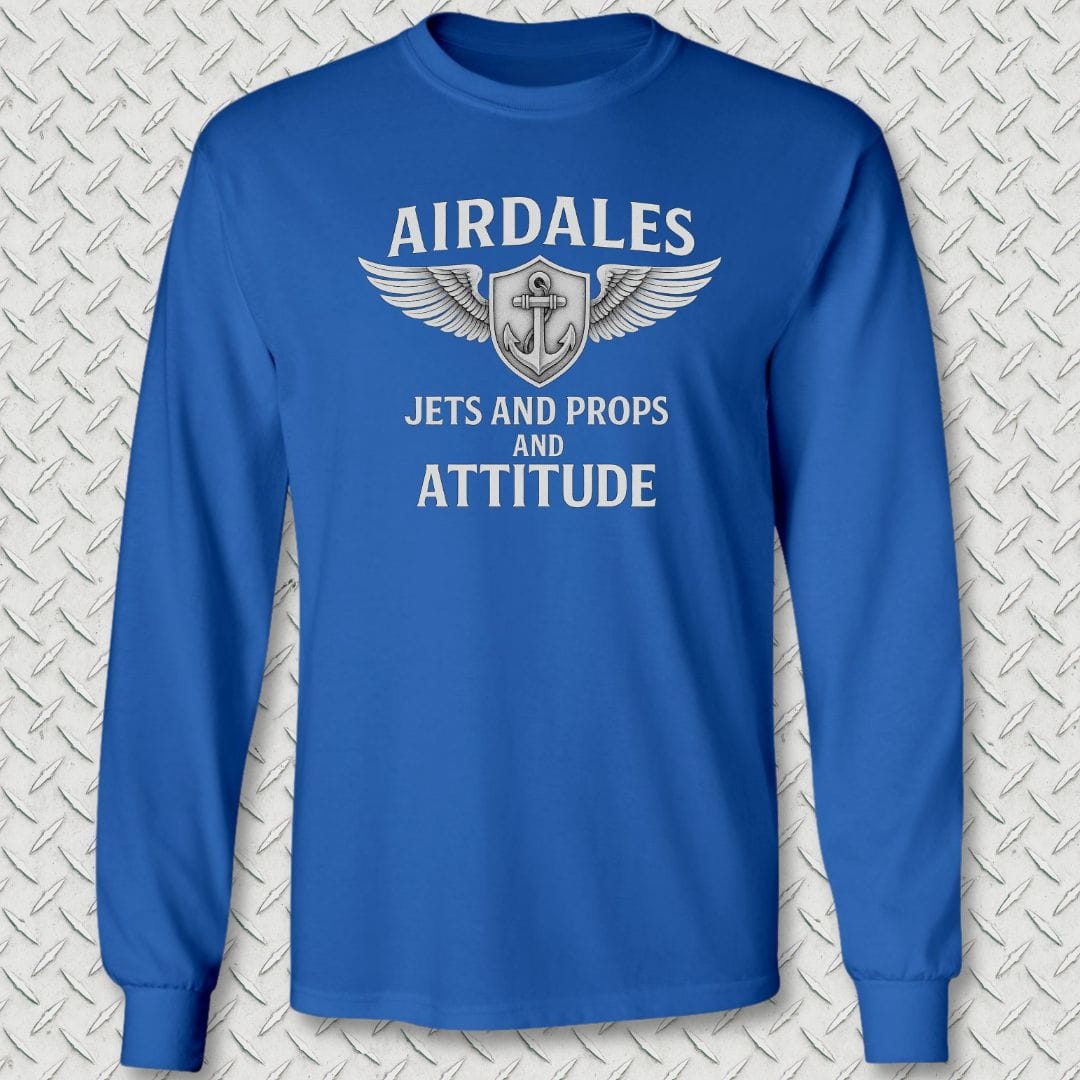 NavyHumor Long-sleeve Royal Blue / S Airdales Attitude Long Sleeve Tee