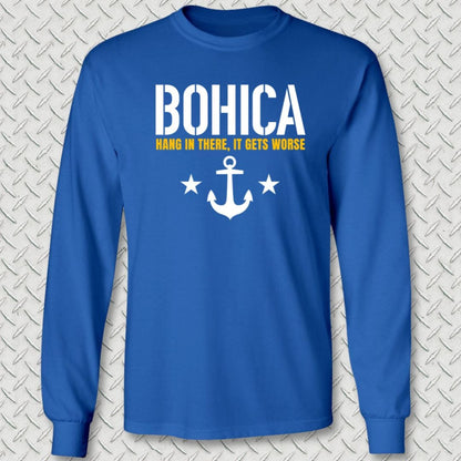 NavyHumor Long-sleeve Royal Blue / S BOHICA - It Gets Worse Long Sleeve Tee