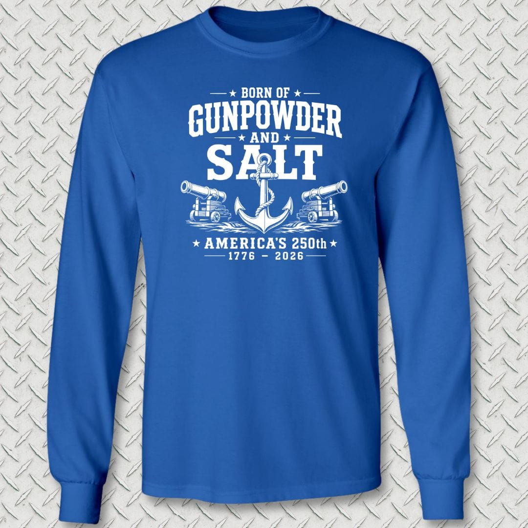 NavyHumor Long-sleeve Royal Blue / S Born of Gunpowder and Salt - America's 250th Long Sleeve Tee