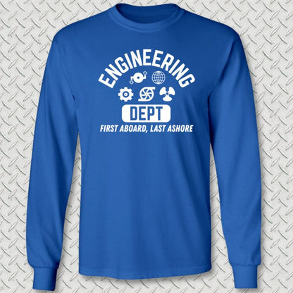 NavyHumor Long-sleeve Royal Blue / S Engineering - First Aboard Long Sleeve Tee