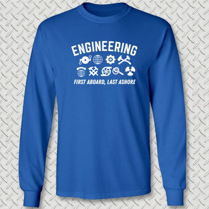 NavyHumor Long-sleeve Royal Blue / S Engineering - First Aboard Long Sleeve Tee