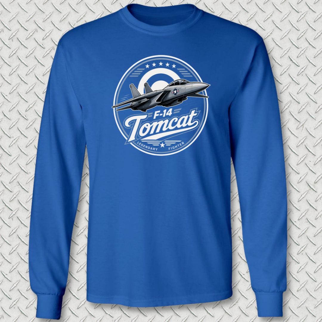 NavyHumor Long-sleeve Royal Blue / S F-14 Tomcat Legendary Fighter Long Sleeve Tee