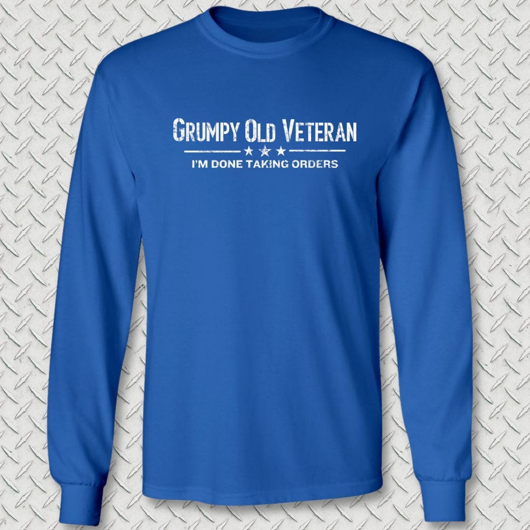 NavyHumor Long-sleeve Royal Blue / S Grumpy Old Veteran Long Sleeve Tee