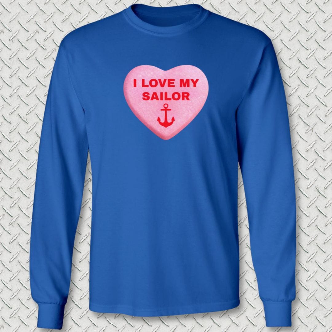 NavyHumor Long-sleeve Royal Blue / S Love My Sailor Candy Heart Long Sleeve Tee