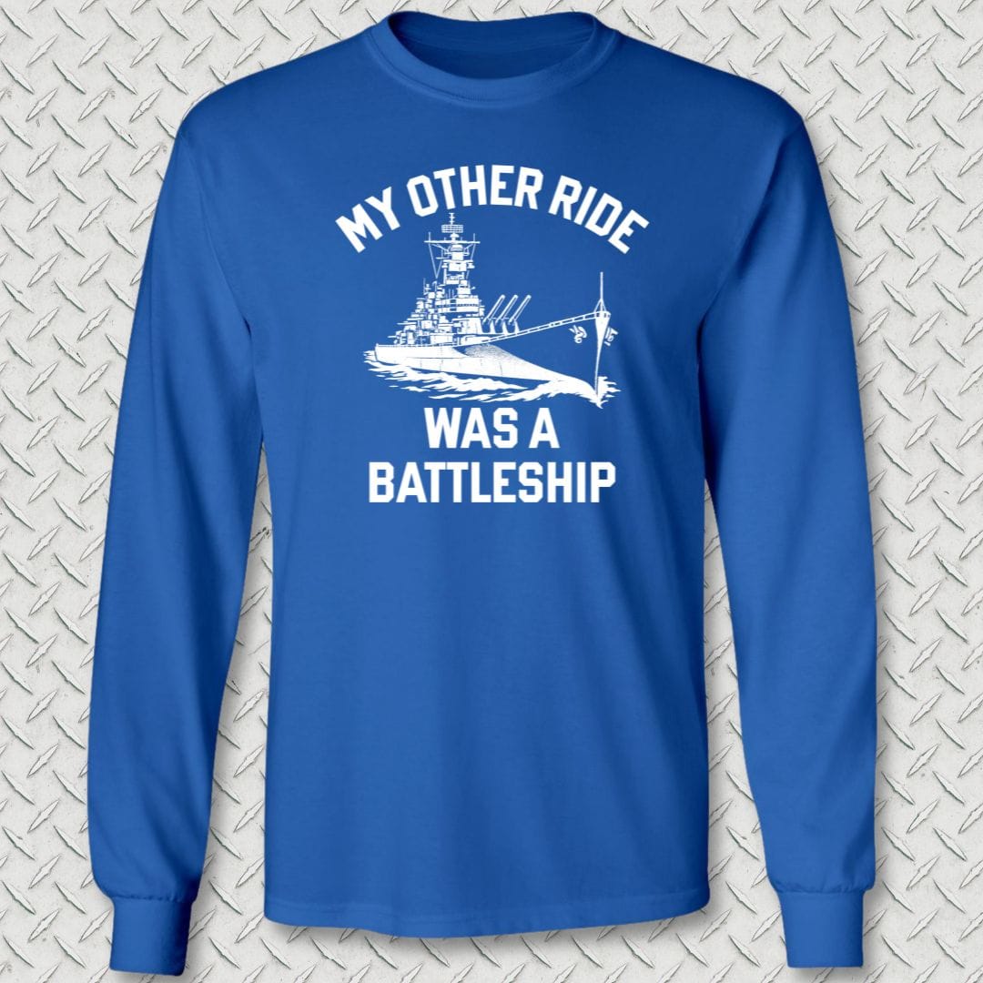 NavyHumor Long-sleeve Royal Blue / S My Other Ride Was A Battleship Long Sleeve Tee