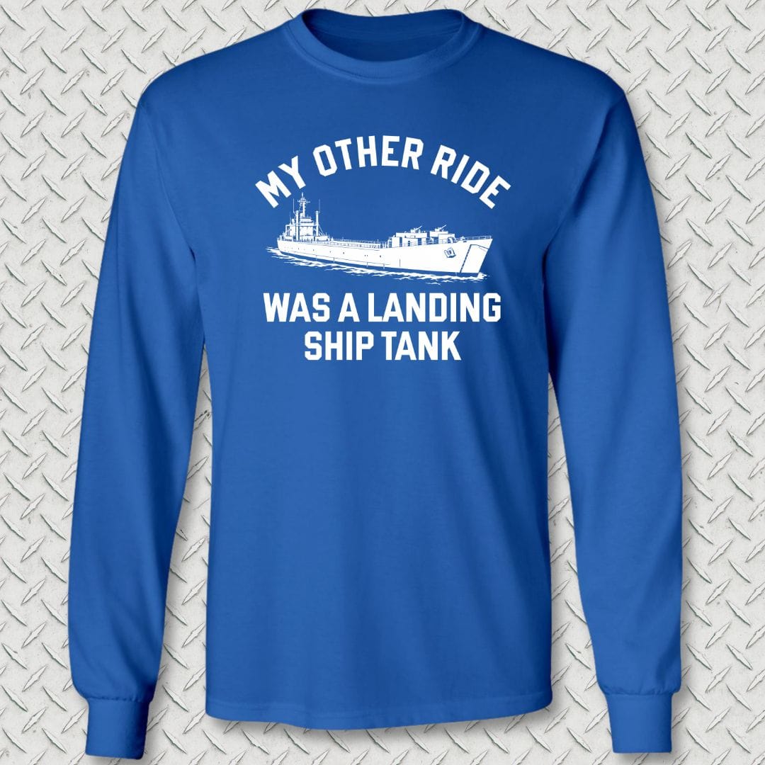 NavyHumor Long-sleeve Royal Blue / S My Other Ride Was A Landing Ship Tank Long Sleeve Tee