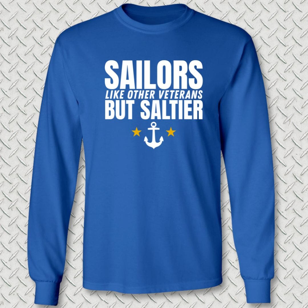 NavyHumor Long-sleeve Royal Blue / S Sailors Are Saltier Long Sleeve Tee
