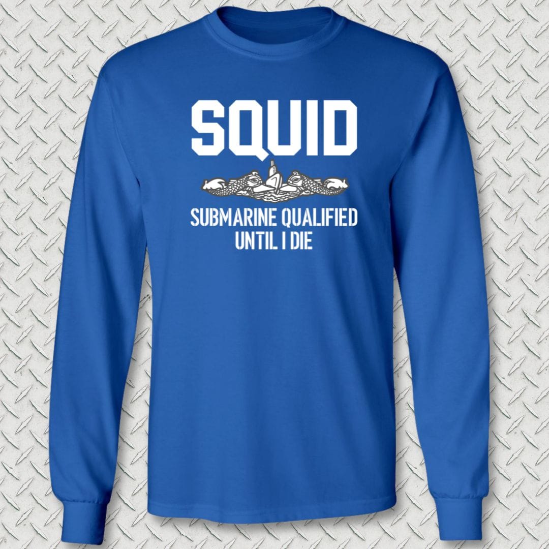 NavyHumor Long-sleeve Royal Blue / S SQUID - Submarine Qualified Long Sleeve Tee