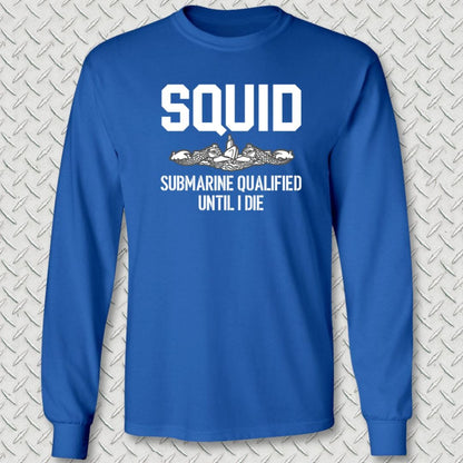 NavyHumor Long-sleeve Royal Blue / S SQUID - Submarine Qualified Long Sleeve Tee