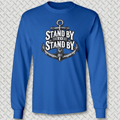 NavyHumor Long-sleeve Royal Blue / S Stand By To Stand By Long Sleeve Tee
