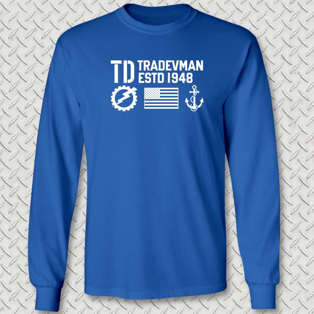 NavyHumor Long-sleeve Royal Blue / S TD - Flag & Anchor Long Sleeve Tee