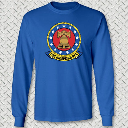 NavyHumor Long-sleeve Royal Blue / S USS Independence Crest Long Sleeve Tee