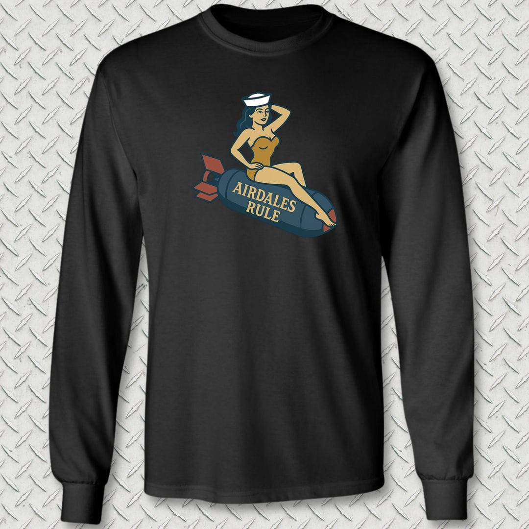 NavyHumor Long-sleeve S / Black Airdales Rule Tattoo Long Sleeve Tee
