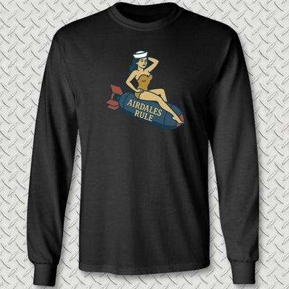 NavyHumor Long-sleeve S / Black Airdales Rule Tattoo Long Sleeve Tee