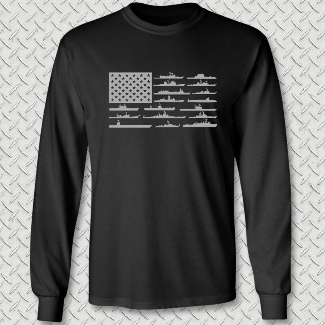 NavyHumor Long-sleeve S / Black American Fleet Long Sleeve Tee